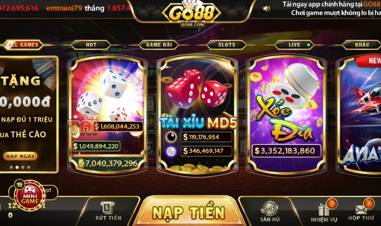 Nhà cái GO88 - trả thưởng ngay sau khi ván cược kết thúc